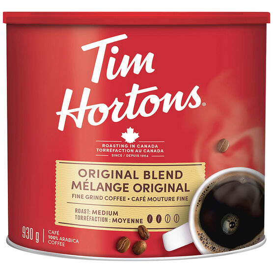 Tim Hortons Original Coffee 930g Tin London Drugs