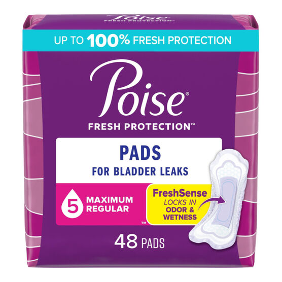 Poise Pads Maximum Absorbency Regular Length 48's London Drugs